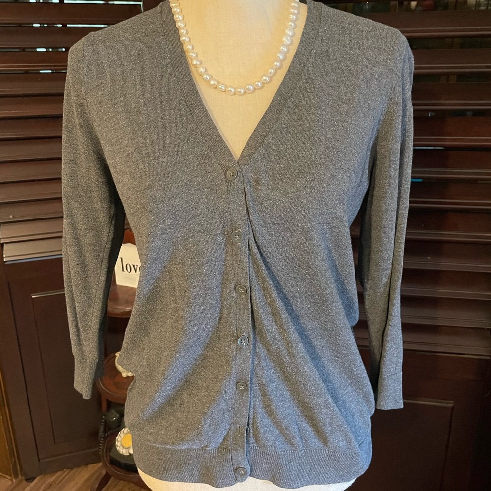 Old Navy, medium tall cardigan, charcoal gray